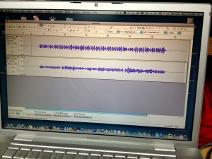 Two tracks recorded in one Audacity project