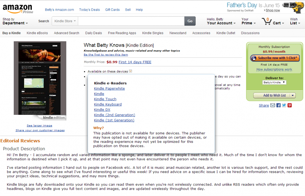 WBK Amazon subscription page view